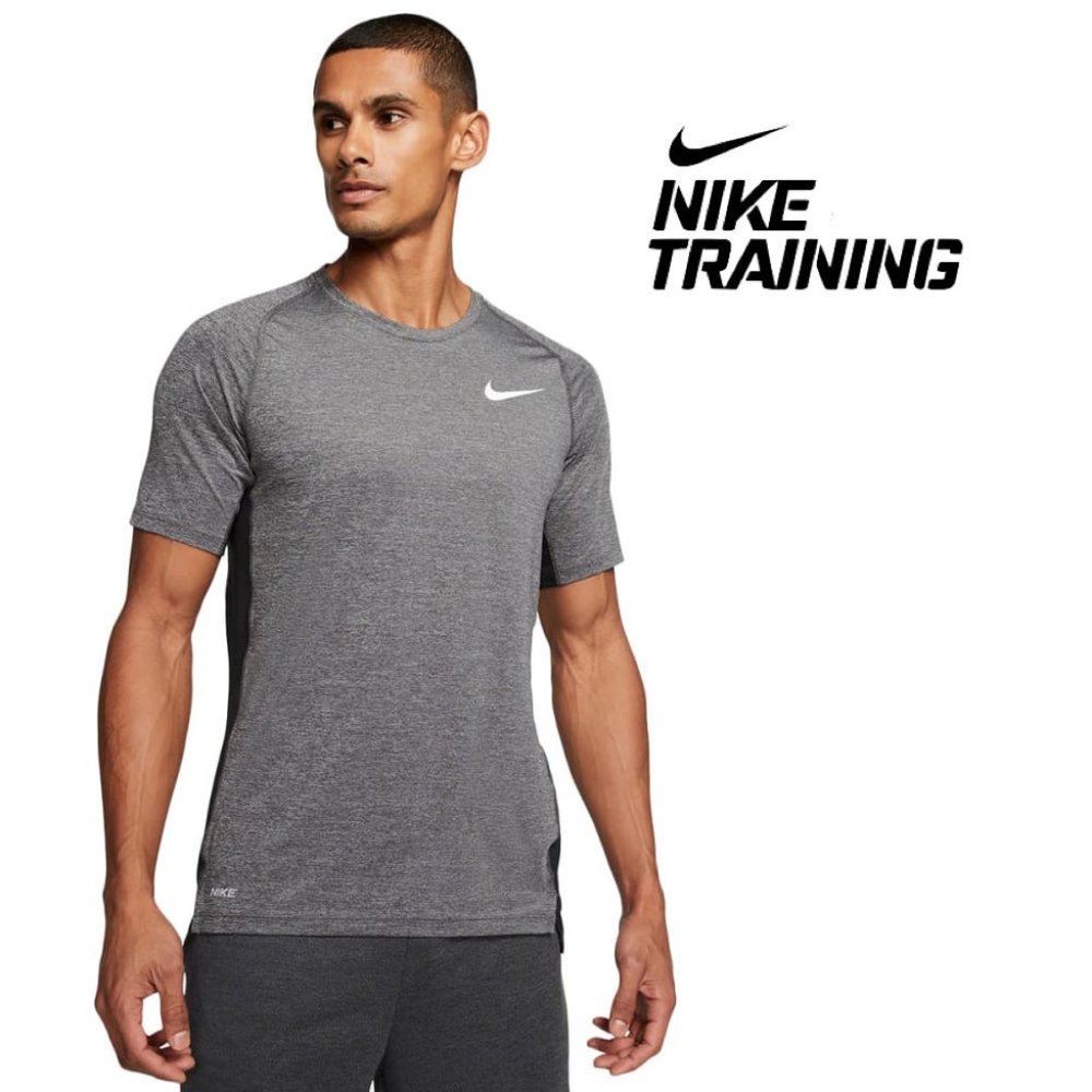 Nike Dri-FIT Slim Fit Training Gym Baselayer Shirt Heather Black